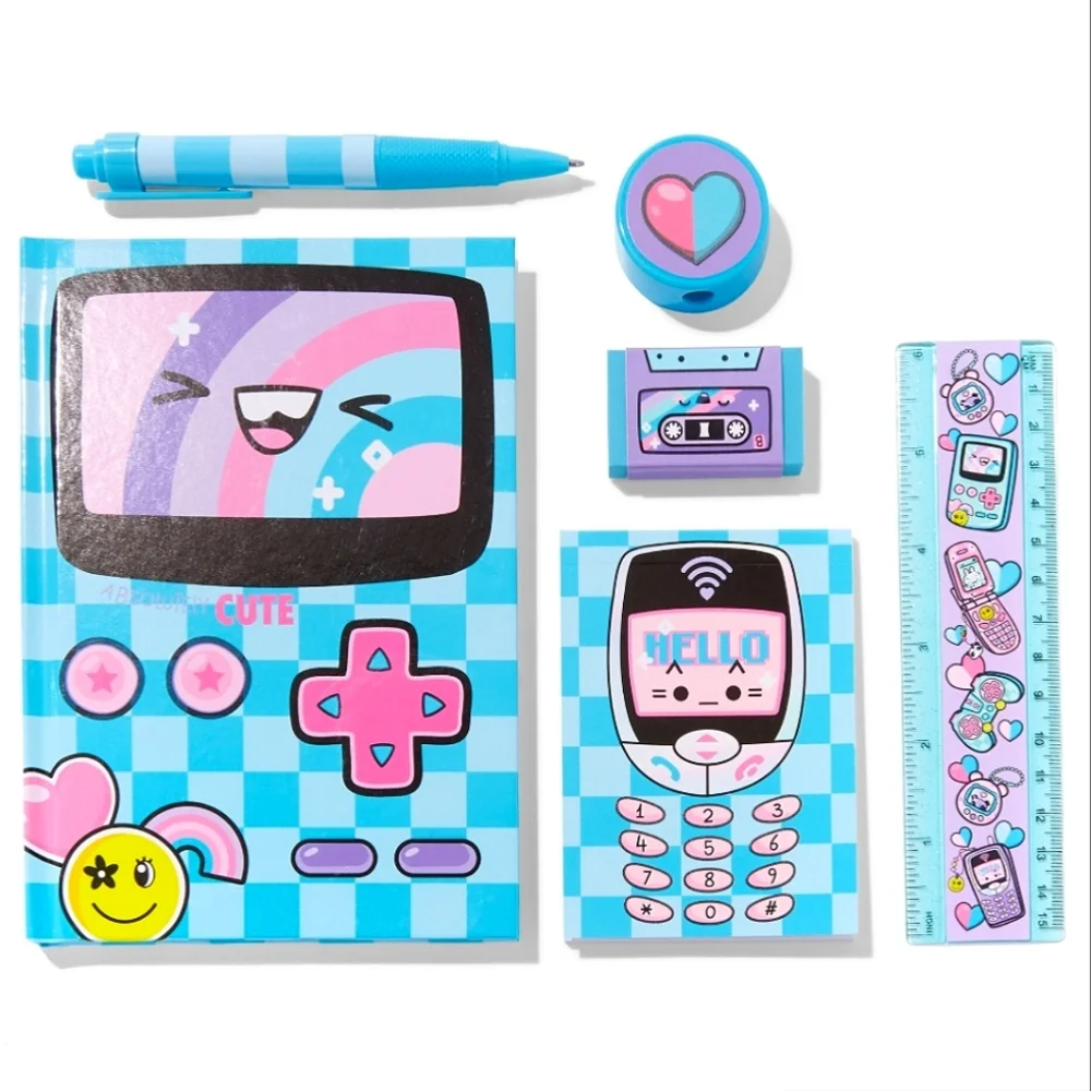 Claire's Gamer Girl's Stationary Set! 💙🩵🩷💜 Video Game Themed Note Pad Set!